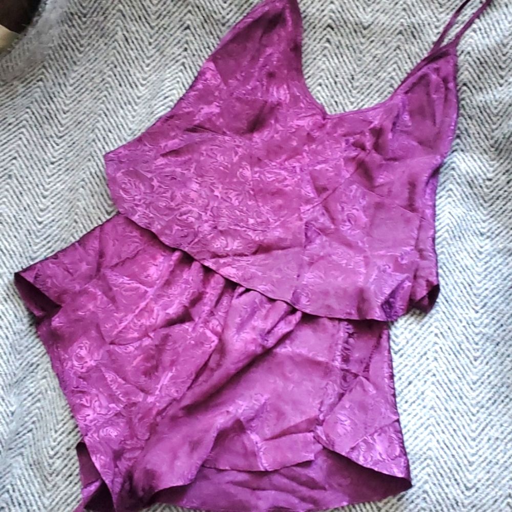 VTG Linda Bis Purple Lingerie Set – Satin Floral – 90s